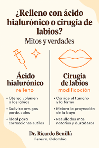¿Volumen sutil o transformación duradera? Descubre las diferencias entre el relleno con ácido hialurónico y la cirugía de labios. Dos caminos, un solo objetivo: lograr una sonrisa que refleje tu esencia. 👄 Dr. Ricardo Bonilla · Pereira, Colombia